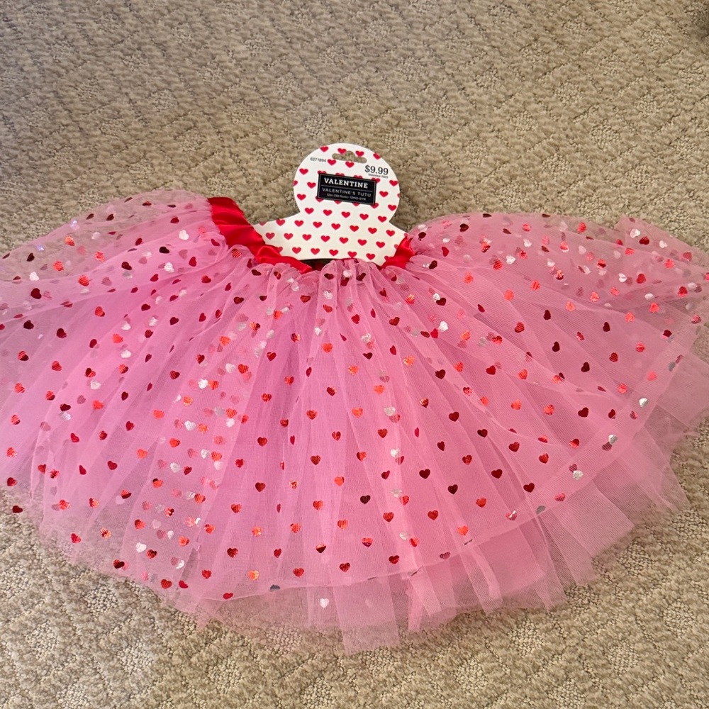 Pink Heart Tutu Skirt for Kids